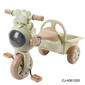 बच्चों के लिए रियर बकेट लड़कों और लड़कियों के लिए पैडल साइकिल खिलौने थोक के साथ एंटी-रोलओवर फोल्डिंग ट्राइसाइकिल