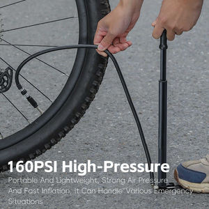 Mini pompe à pied <span class=keywords><strong>de</strong></span> vélo en aluminium portable pompe à main haute pression avec valves Presta et Schrader pour vélos - Product Image 4