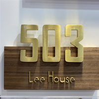 Numéros de maison modernes en métal, étanches et antirouille, pour l'extérieur, panneaux de porte d'appartement, plaques d'adresse en acrylique noir pour la décoration de la maison