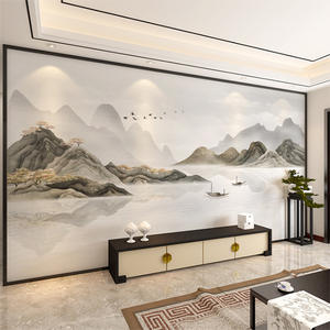 Papier peint de paysage à l'encre de Chine 3D pour salon, fond TV, papier peint pour chambre à coucher, film et télévision, revêtement mural - Product Image 2