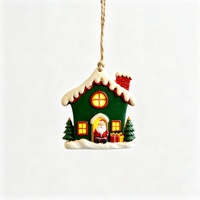 Pendentif pingouin skieur en résine, ornement de Noël à suspendre à l'arbre, avec chapeau de Père Noël, écharpe et boîte cadeau, décoration de fête pour la maison, animal de dessin animé