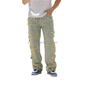 بيع بالجملة بنمط جديد أزياء الشارع العالي جينز رجالي ضيق ومطاط جينز رجالي بانتالون جينز أوم - Product Image 1