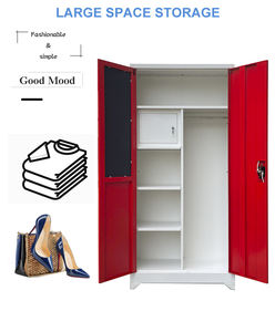 ตู้เสื้อผ้าโลหะ 2 บาน สไตล์เกาหลียอดนิยม เฟอร์นิเจอร์บ้านทันสมัย ใช้ในห้องนั่งเล่น สี RAL แบบกำหนดเองได้ ประกอบเอง - Product Image 5