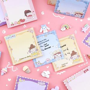 Cute Japanese Cartoon Duck Girl Fueling Autoadhesivo Hand Account Material Bloc de notas para uso escolar Post-It Notes - Product Image 1