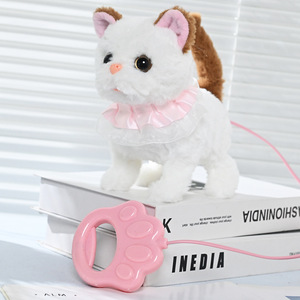 Tương tác điện mèo đồ chơi sang trọng-đi bộ nói chuyện & hát vật nuôi với dây xích thực tế Thú nhồi bông cho trẻ em trẻ mới biết đi - Product Image 2