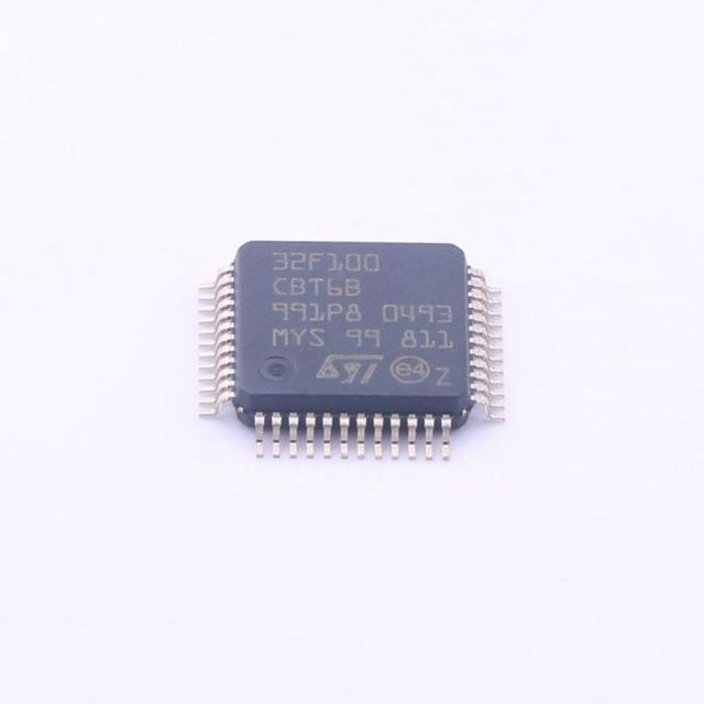 MCU 32-bit STM32F ARM Cortex M3 RISC 128KB Flash 2.5V/3.3V 48-Pin LQFP Tray - Trays STM32F100CBT6B Integrated Circuit