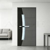 Solution de sécurité haut de gamme pour villa, porte d'entrée en alliage d'aluminium au design moderne, multiples verrous, isolation thermique, antivol extérieur