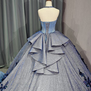 Jancember 6739 Chic Halter Sans Manches Brillant Soirée Fille Robes De Soirée - Product Image 6