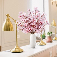 Kunstmatige perzikbloesem korte takken zijden bloemenboeket lente bruiloft decoratie huisdecoratie groothandel China binnen/buiten