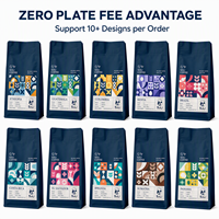 Sacs personnalisés pour aliments pour animaux de compagnie, conception personnalisée, imprimés, en PE de qualité alimentaire, 250g, 500g, 1kg, pochette mate à fond plat avec valve