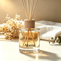 Diffuseur personnalisé en verre de luxe de 100 ml, 50 ml, 150 ml avec bâtonnets en bois individuels