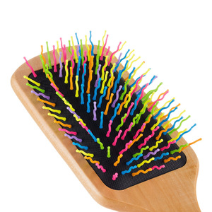 Peigne à coussin d'air arc-en-ciel, grand peigne en bois pour massage et coiffage des cheveux, antistatique - Product Image 2