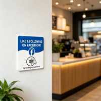 Carte NFC en acrylique pour avis Facebook, carte NFC NTAG213 120x120mm, passive, réinscriptible, pour avis sur le magasin du commerçant