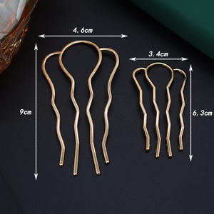 Gran pequeño peine liso Pan Bun Traceless Hairpin accesorios Slide Metal Hair Stick Clip tenedor en forma de U horquilla para mujeres niñas - Product Image 2