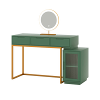 Ensemble de chambre à coucher rustique moderne en bois foncé vert avec armoires de bureau de vanité armoire Table de chevet commode pour meubles de chambre