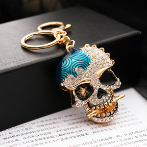 Portachiavi in Metallo con Diamante per Halloween, Teschio di Zucchero Messicano per il Giorno dei Morti - Product Image 4