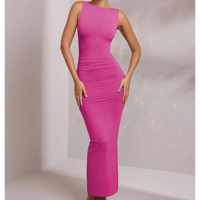 100 cotton dresses for ladies Serene Stunner 100% Cotton Blue Stripe Midi Dress main image 0