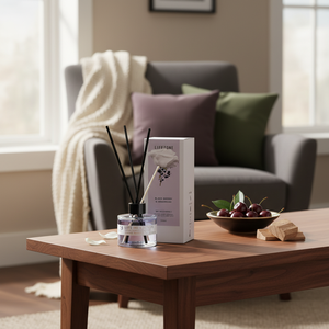 [LIFEZONE] Luxury Glass <b>Room</b> <b>Diffuser</b> Home Fragrance Black Cherry & Cedarwood 130ml Long Lasting Fresh Scent - Product Image 3