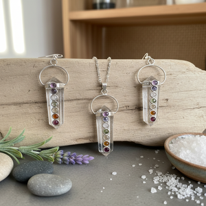 Conjunto de Collar y Colgante Hexagonal de Cristal de Cuarzo Transparente Natural, Joyería Curativa Hecha a Mano Ecológica en Venta - Product Image 3
