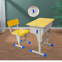Ensemble bureau et chaise en bois contreplaqué réglable en hauteur, mobilier d'étude pour enfants, étudiants secondaires et universitaires