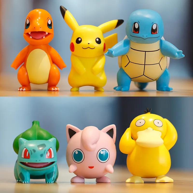 Pvc Pika-chu Action Figure modello Poke-mon Doll Pika-chu Bulbasaur Snorlax Squirtle Psyduck action figure Pokemones Anime Figure