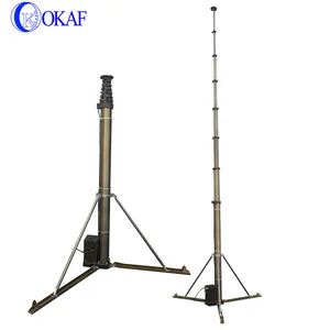 10' 20ft 30ft 40ft 50ft 60ft 65ft Vehicle Marine Trailer Ground Mounted Electric Or Crank Up Telescopic Antenna Mast Pole