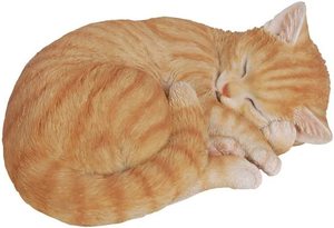 นอนแมวนอน Tabby รูปปั้นแมว<span class=keywords><strong>สี</strong></span>ส้มประติมากรรมตกแต่งบ้านห้องนั่งเล่นตกแต่งเครื่องประดับ - Product Image 4