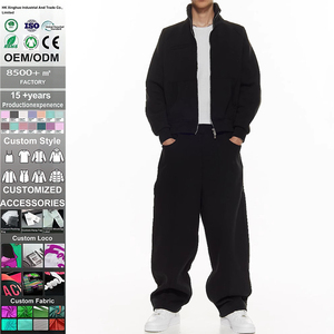 Survêtement d'hiver décontracté surdimensionné respirant et écologique de haute qualité avec fermeture éclair, tissu gris confortable, sweat-shirt technique pour homme - Product Image 1