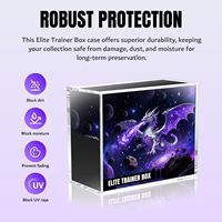 Boîte de présentation ETB moderne et portable en acrylique transparent de 5+8 mm avec double fermeture magnétique, anti-UV à 99 %, qualité supérieure pour les fans de cartes à collectionner