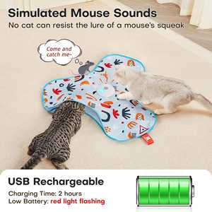 Juguetes Interactivos Inteligentes para Gatos, Recargables, con Movimiento, Plumas Ocultas, Activados por Tacto, para Ejercitar Gatitos y Gatos Aburridos en Interiores - Product Image 5