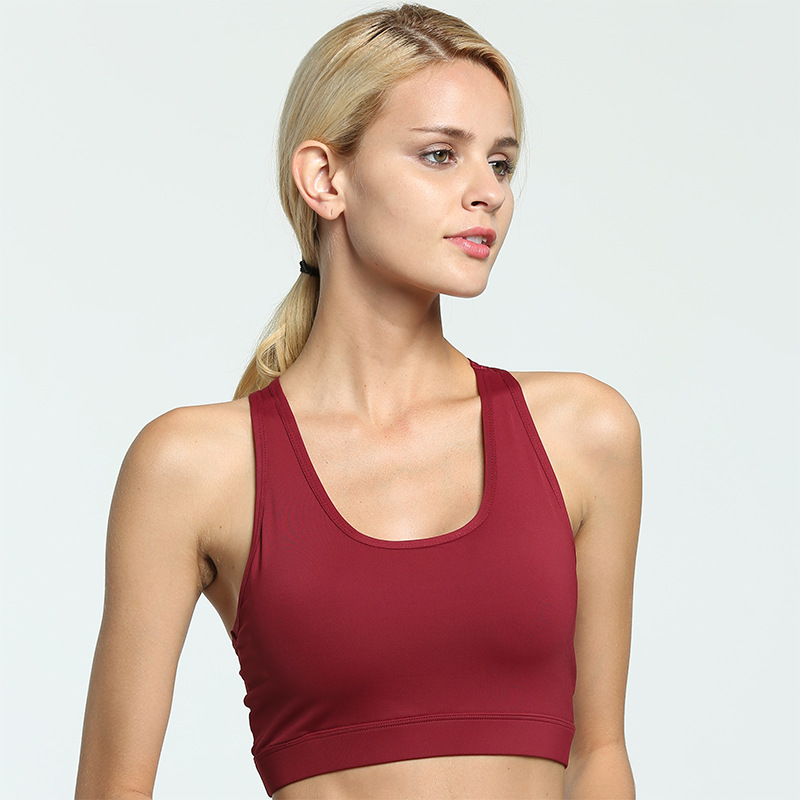 Women  New Sportwear High Support Sports Bra Breathable Backless Hollow-out Yoga Top Solid Soft Sport Bra Custom Color and Logo