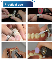 Kit de Pulido Específico para Zirconia Eléctrica para Técnicos Dentales, Incluye Herramientas Impregnadas de Diamante, Bloque de Zirconia con Certificación CE