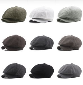 Wholesale European Style Flat Cap for <b>Men</b> 8 6 Panels Ivy Beret Newsboy Cap Striped Knitted Design for Casual Sports and Party - Product Image 3