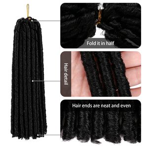 Extensions de cheveux synthétiques tressées en dreadlocks souples pour femmes, 14 pouces, 75g, en fibres à basse température, vente en gros, très demandées - Product Image 2
