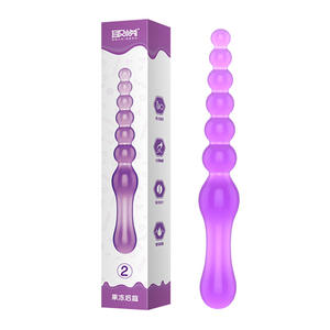 Purple Jelly bâton de perle anale TPR plug anal couple amusant plug anal masseur de perles - Product Image 5