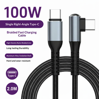 100W PD Winkel-USB-Typ-C 0,5m 1,2m 2m Verlängerungskabel 90-Grad-Nylon-Ladekabel für Handy-Zubehör Powerbank