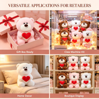 Ours en peluche Saint-Valentin 8 pouces avec cœur à câliner, jouet en peluche pour petite amie, cadeau d'anniversaire pour enfants, fournisseur direct, stock très demandé