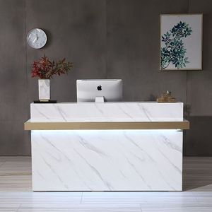 Top Selling Durable Modern Custom White Metal <b>Reception</b> Desk for Beauty Salon Mall Hotel Bathroom-Spa Nail Salon <b>Counter</b> - Product Image 3