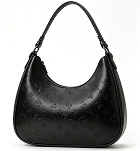 Fashion Women's Shoulder <b>Bag</b>, <b>Black</b> PU Leather Underarm <b>Bag</b> Minimalist Retro Tote <b>Bag</b>, Suitable For Daily Carry - Product Image 4