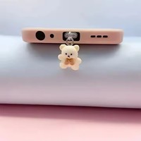 Anti-poussière mignon ours téléphone Protection anti-poussière universel téléphone prise anti-poussière pour iPhone Samsung Type C