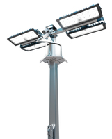 Torre de Iluminación Móvil con Mástil Telescópico Eléctrico, Alimentada por Energía Solar, con Luces LED para Obras de Construcción y Minería