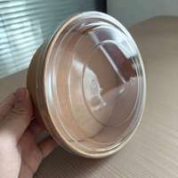 Xiamen 150mm/165mm couvercles en plastique PET PP faciles à ouvrir forme ronde pour bol à soupe à salade en papier kraft couvercles de bol jetables avec anti-fuite