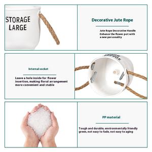 <span class=keywords><strong>Maceta</strong></span> decorativa de PP con cuerda de cáñamo portátil al por mayor de fábrica, <span class=keywords><strong>maceta</strong></span> de plástico personalizada para flores artificiales y plantas vivas - Product Image 3