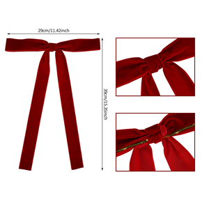 Lazos <span class=keywords><strong>de</strong></span> Terciopelo Rojo Borgoña para Decoración, Lazos para Árbol <span class=keywords><strong>de</strong></span> Navidad, Lazos para Envolver Regalos, Lazos Vintage para <span class=keywords><strong>Puerta</strong></span>, Lazos <span class=keywords><strong>de</strong></span> Terciopelo con Cierre <span class=keywords><strong>de</strong></span> Alambre - Product Image 2