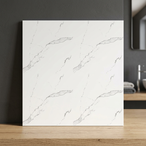 Carrelage de sol en céramique émaillée métallique 40x40cm pour salon, porcelaine premium, effet marbre, intérieur - Product Image 6