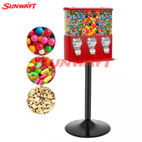 Distributeur automatique de bonbons et de chewing-gums SUNWAYT SW-ZG0 à monnayeur, triple compartiment, 110/220V, personnalisable, usage commercial, version anglaise