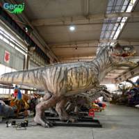 Terrain de jeu extérieur Gecai Modèle animatronique motorisé mécanique Dinosaures Factory Taille réelle T-rex pour parc à thème