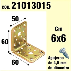 Supporto Angolare per Legno 50x60x60 mm - Product Image 1