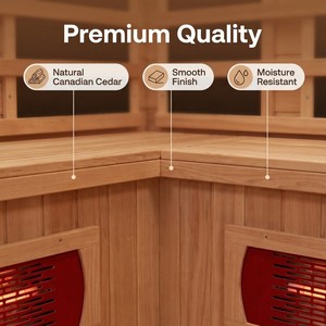 Sıcak Fırsat 2 Kişilik Modern Ev Saunası Masif Hemlock Ahşap Bilgisayar Kontrollü Panel Elektrikli Uzak Kızılötesi <span class=keywords><strong>Sauna</strong></span> İç Mekan - Product Image 4