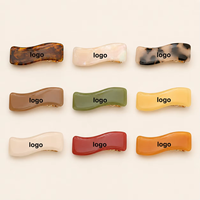 Vente en gros de barrettes à cheveux en acétate personnalisées avec logo, 5 cm, petites barrettes françaises, cadeau personnalisé, accessoires pour cheveux pour femmes